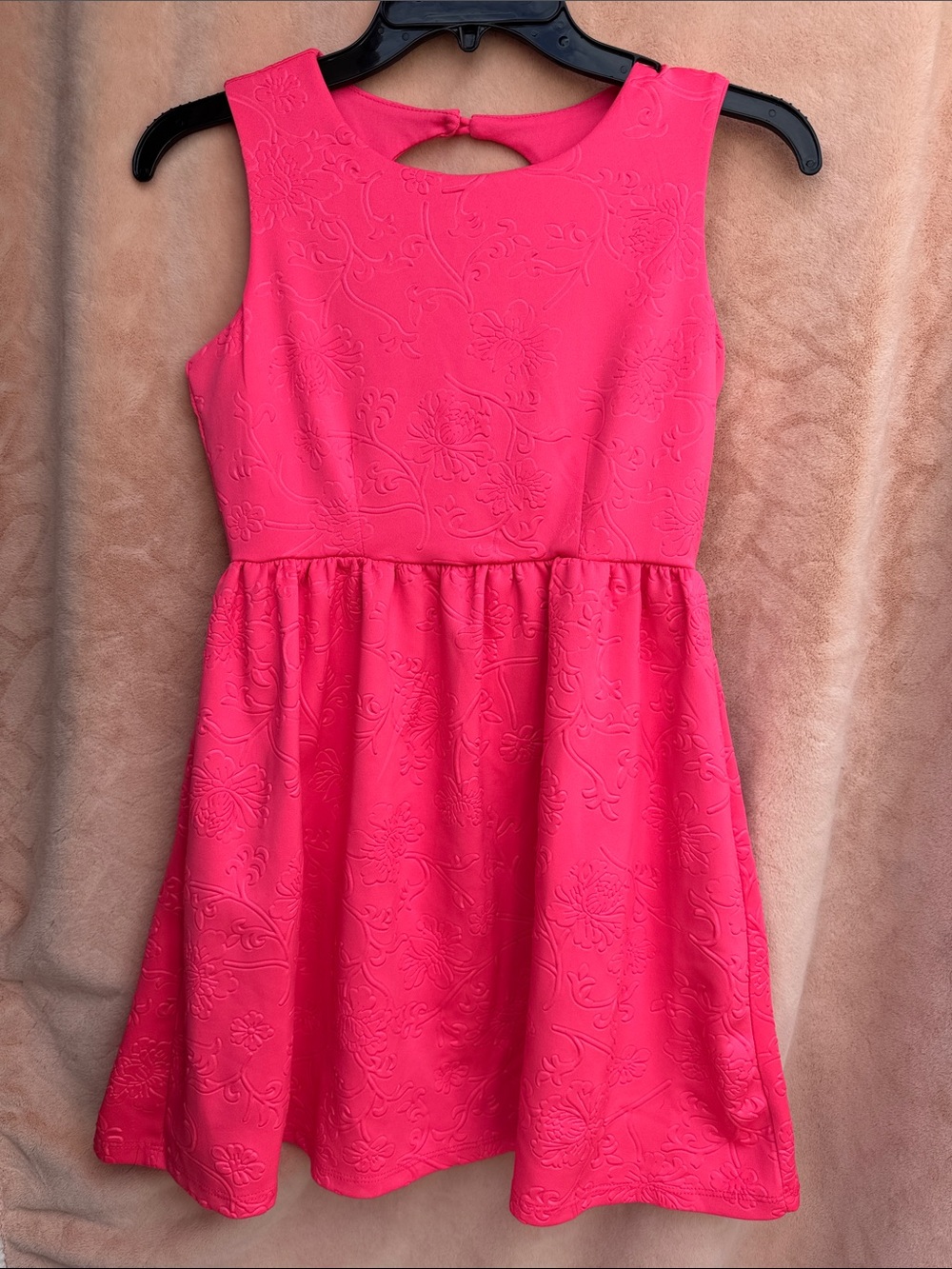 Girls L 10/12 Pink Dress with Key Hole Back